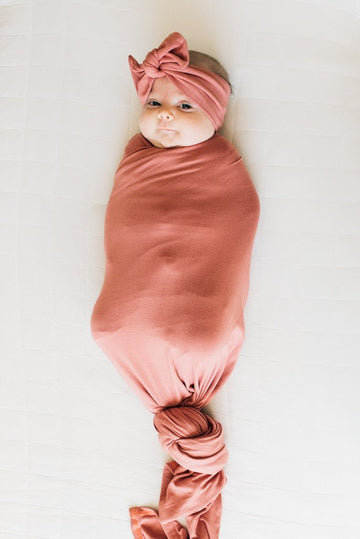 Mebie Baby Stretch Swaddle - Peach