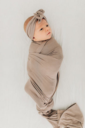 Mebie Baby Stretch Swaddle - Taupe