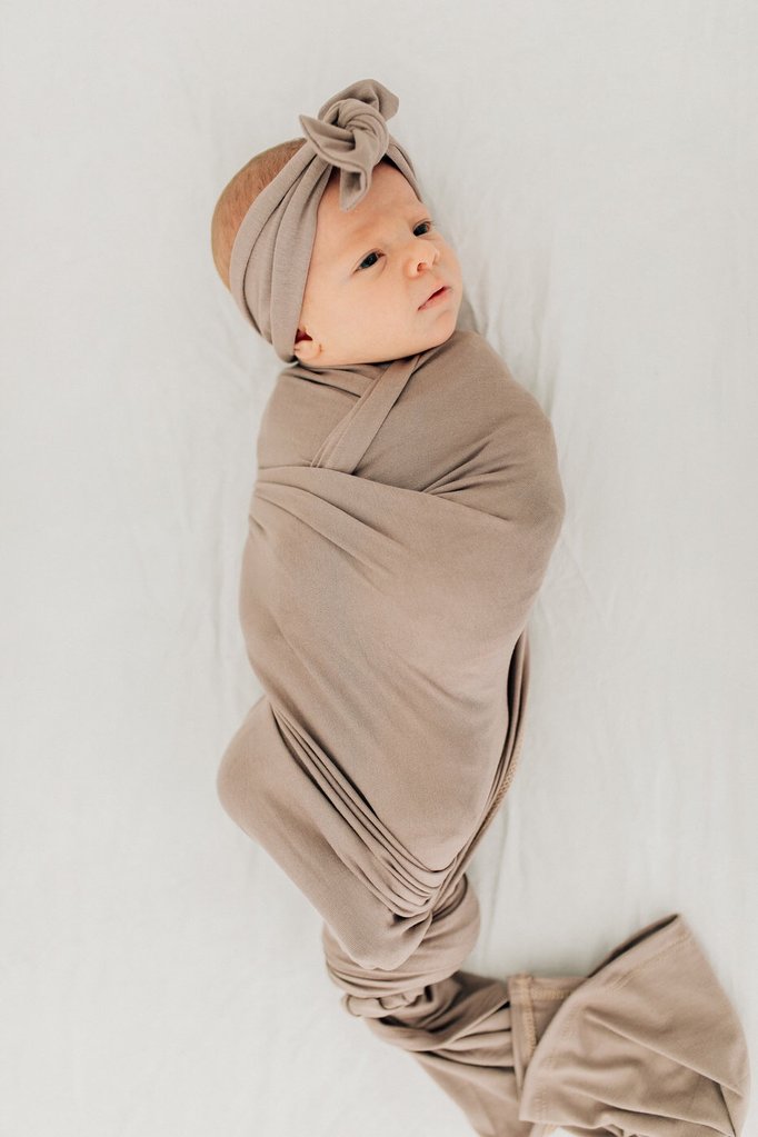 Mebie Baby Stretch Swaddle - Taupe