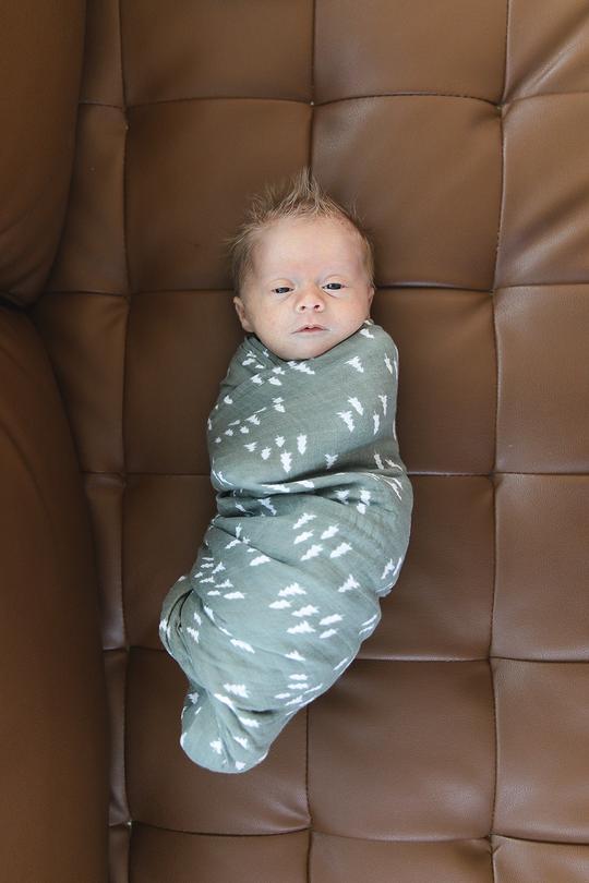 Mebie Baby Muslin Swaddle Blanket - Pines