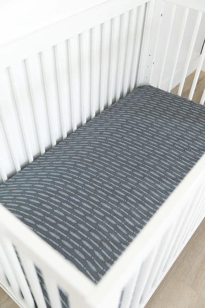 Mebie Baby Fitted Crib Sheet - Dusty Blue Horizon