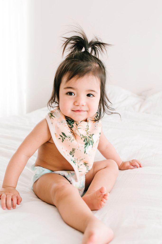 Loulou Lollipop Bandana Bib Set - Blushing Protea