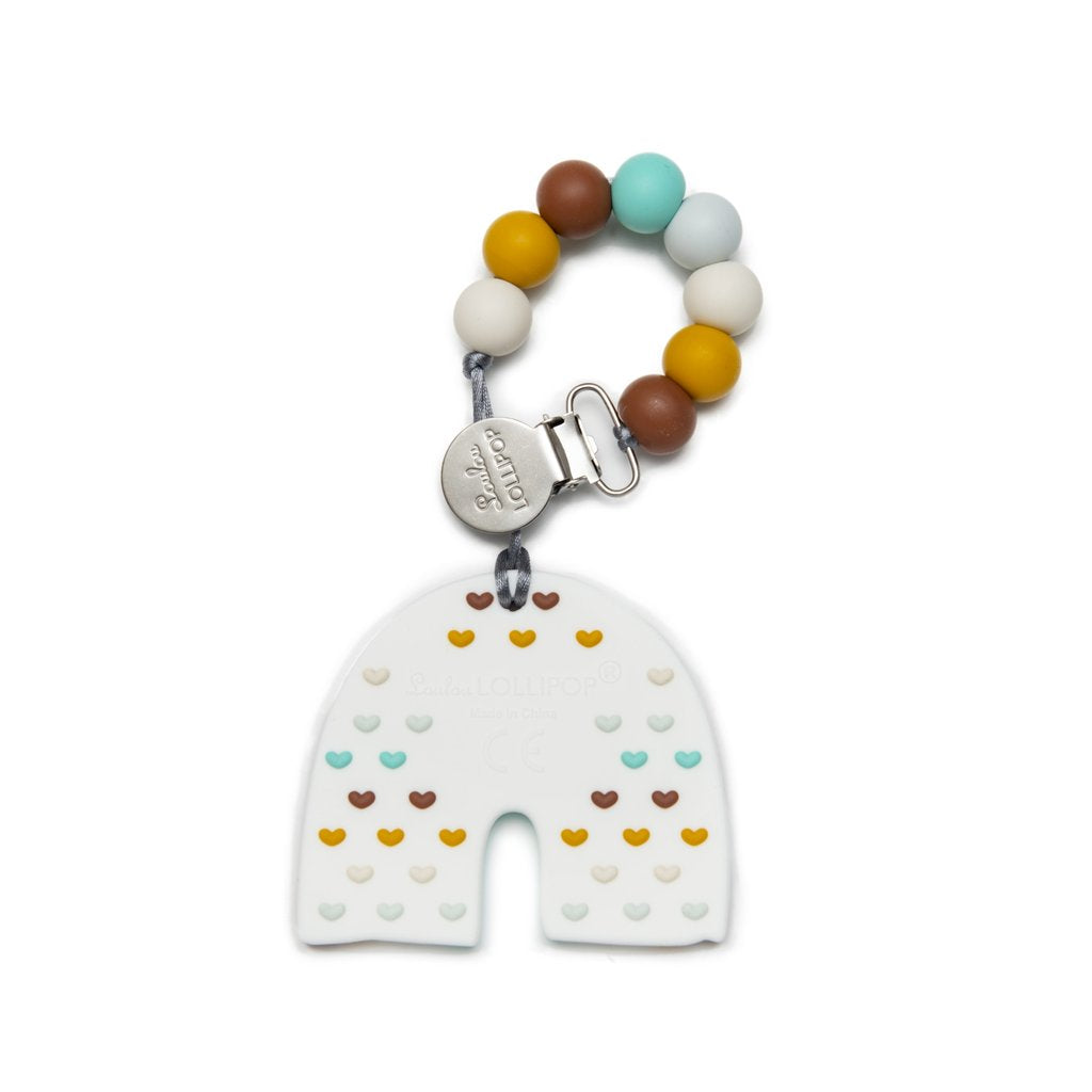 Loulou Lollipop Neutral Rainbow Silicone Teether Set