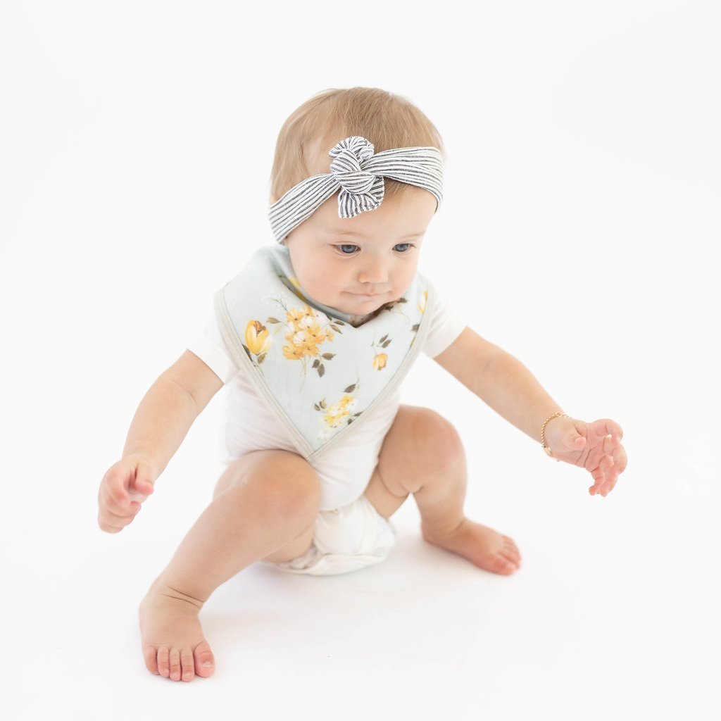 Loulou Lollipop Bandana Bib Set - Wild Rose